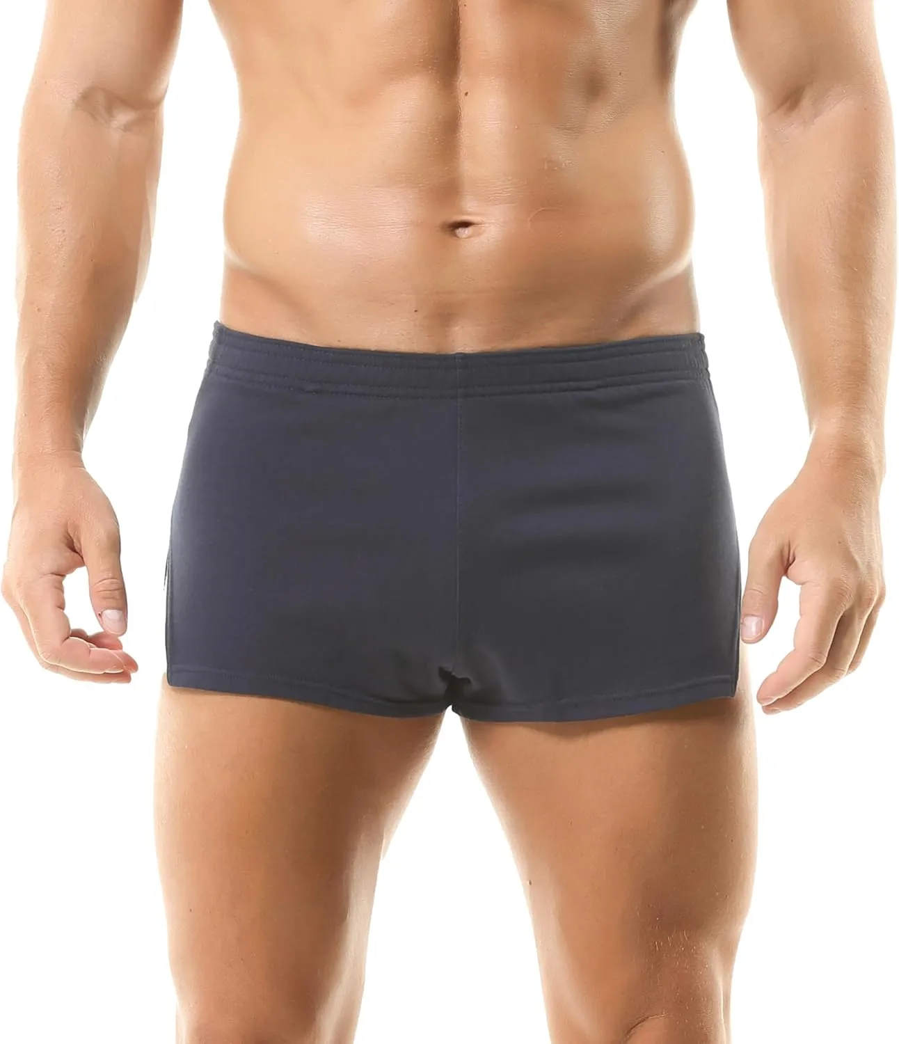 Mens Workout Sweat Shorts 3 Inch Cotton Fitness Running Shorts Simple Active Shorts