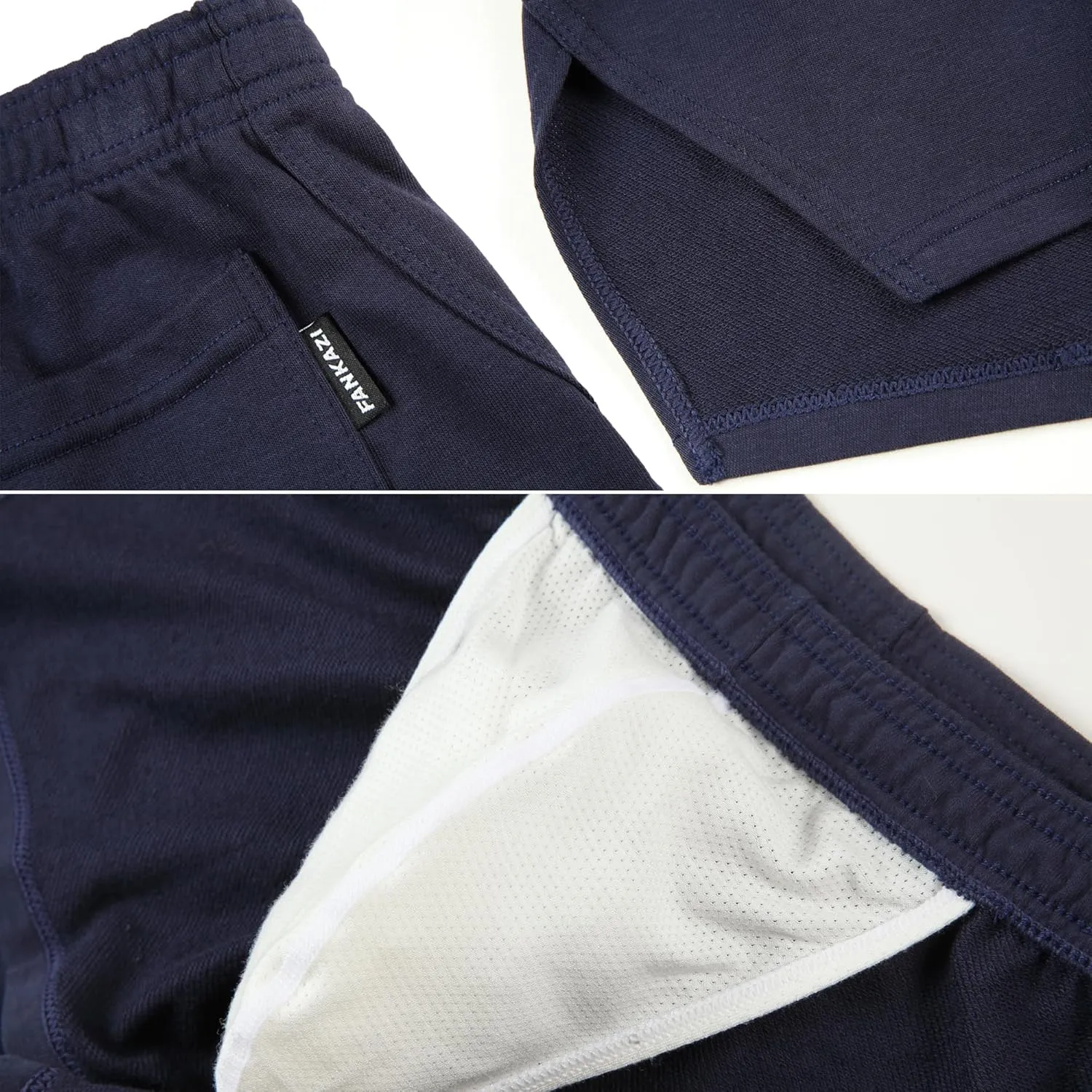 Mens Workout Sweat Shorts 3 Inch Cotton Fitness Running Shorts Simple Active Shorts