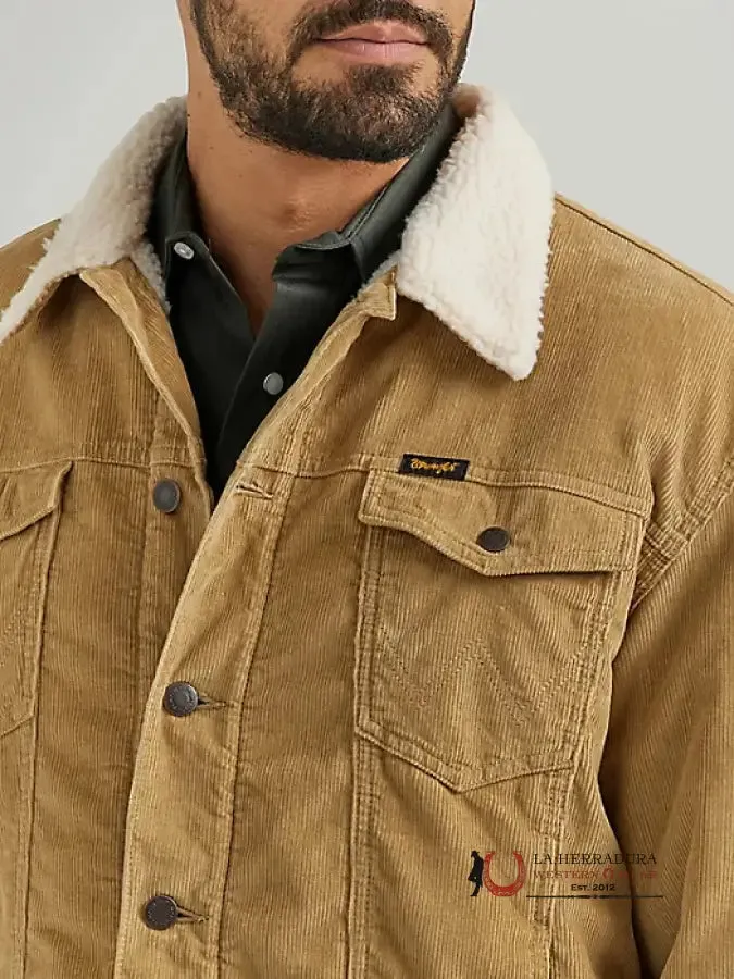 MEN'S WRANGLER® COWBOY SHERPA LINED CORDUROY JACKET