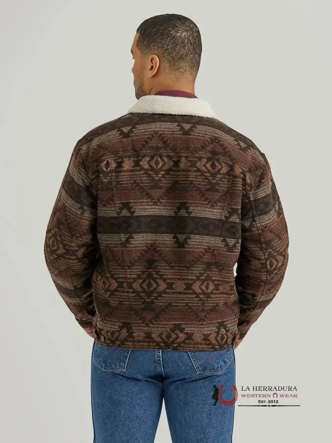 Men's Wrangler Sherpa Lined Jacquard Print Jacket in Canyon Vibe