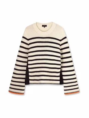 Merino cashmere stripe jumper   snood