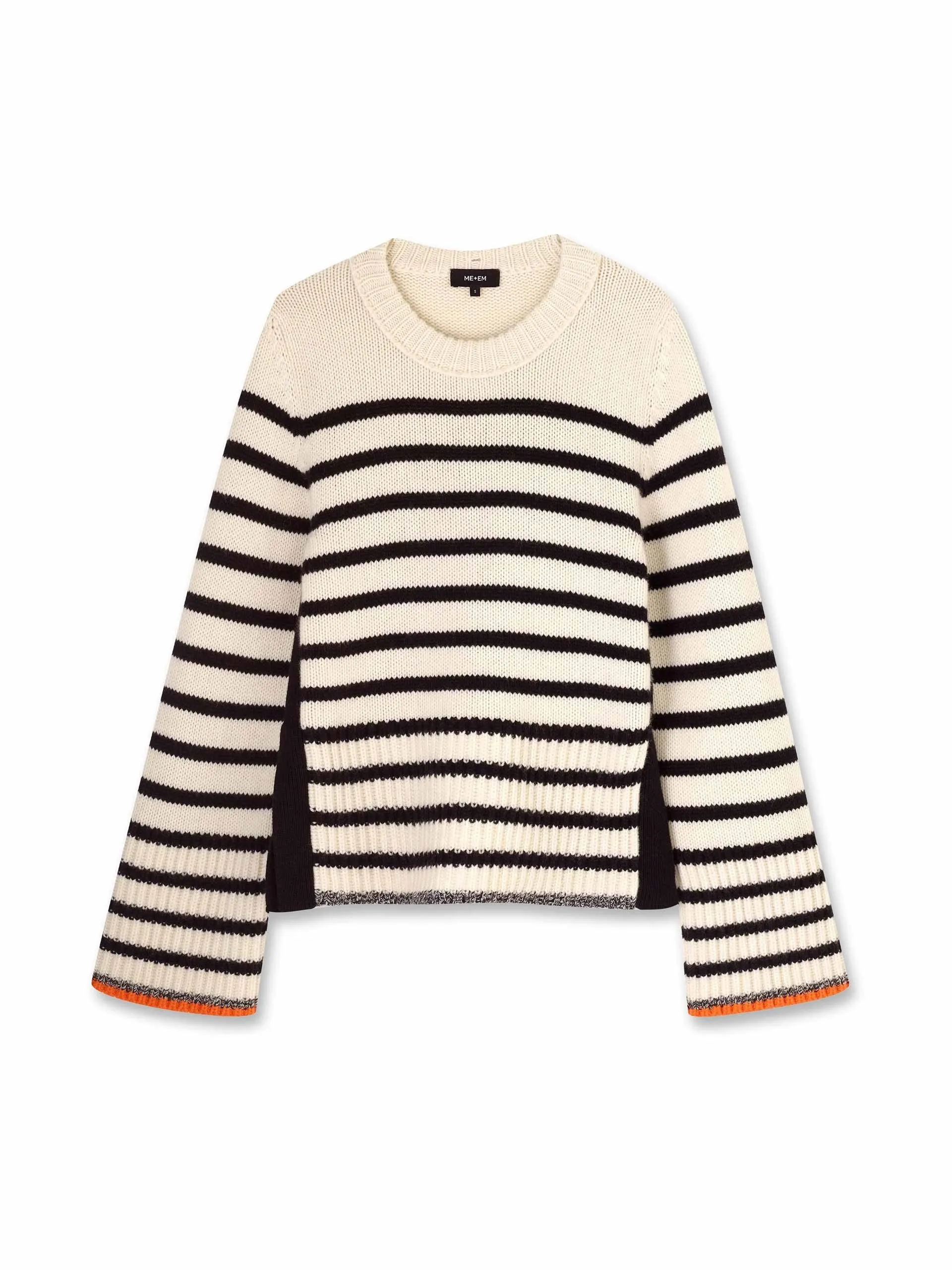 Merino cashmere stripe jumper   snood