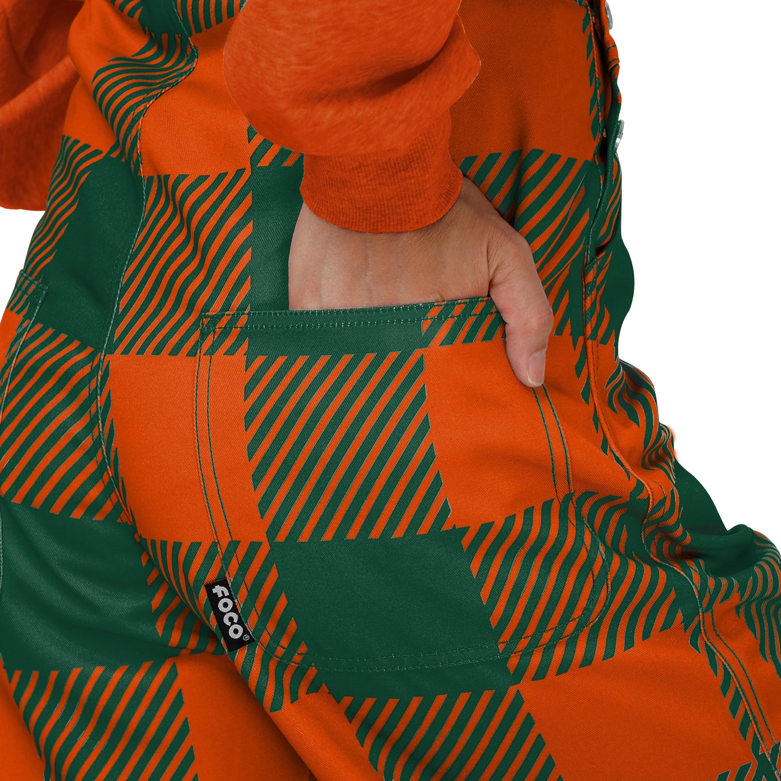 Miami Hurricanes NCAA Womens Plaid Bib Overalls