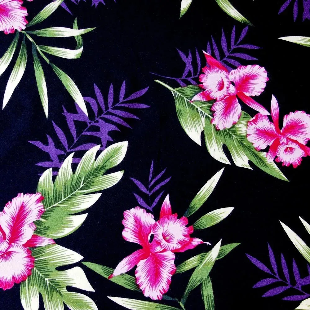 midnight black hawaiian sleeveless blouse