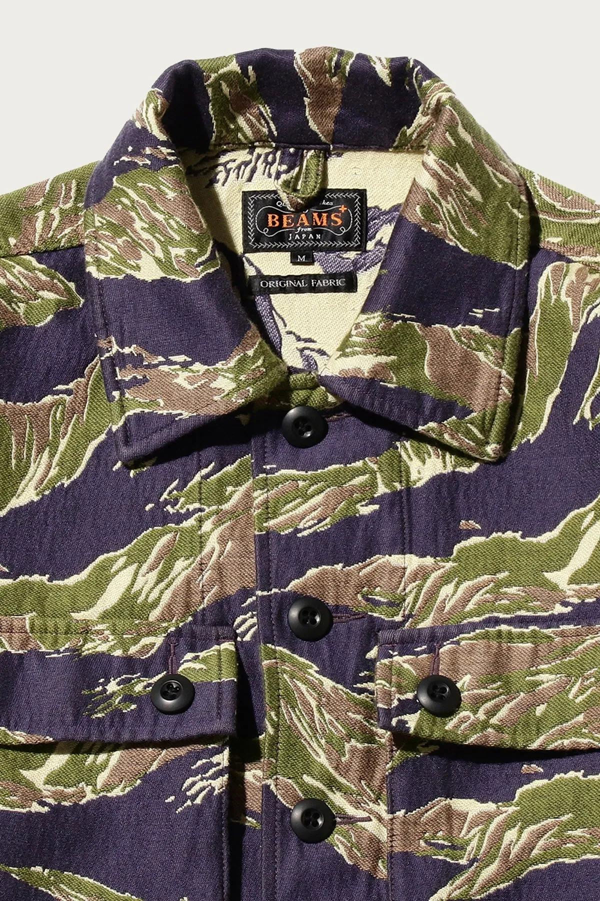 MIL SHT-JACKET - Tiger Stripe Jacquard