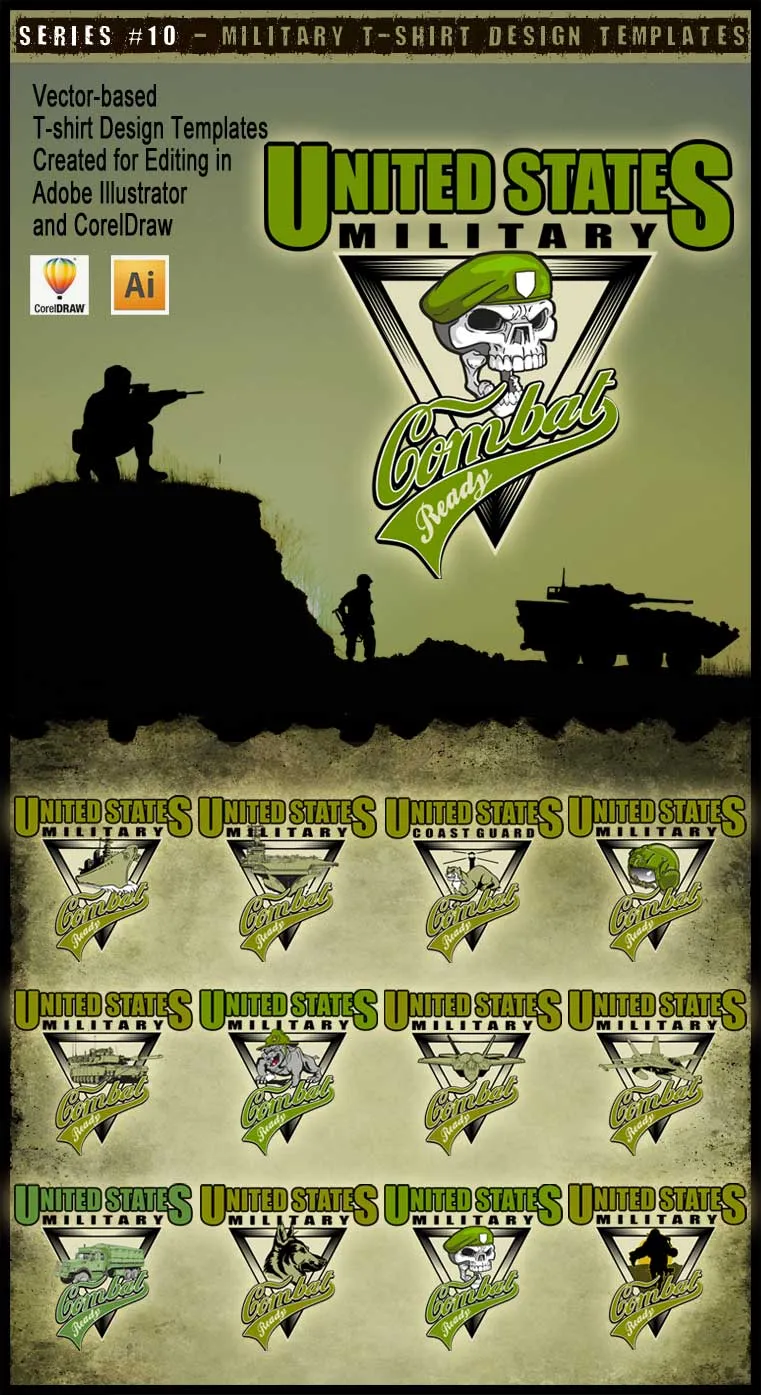 Military Art Kit Bundle for Adobe Illustrator