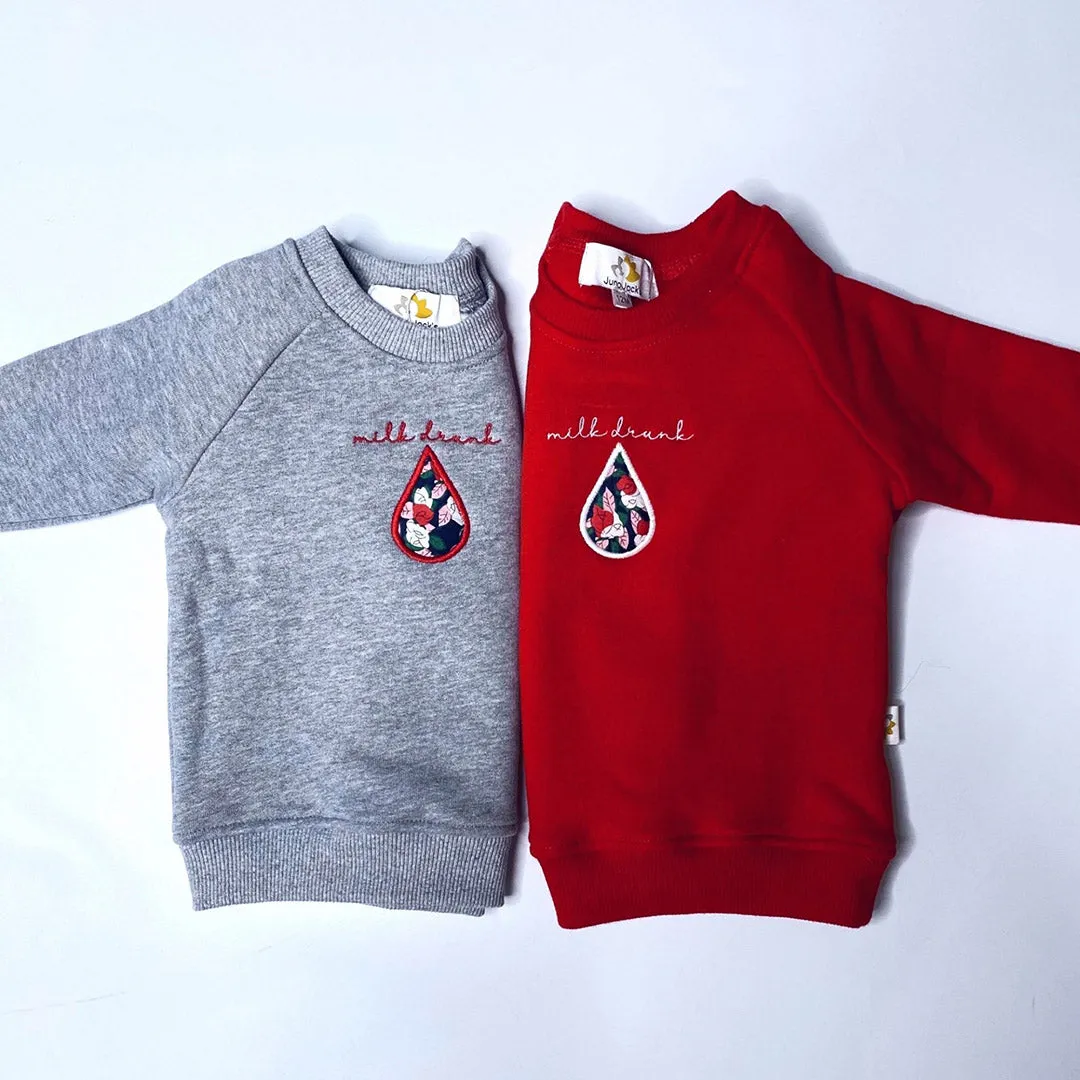 'Milk Drunk' Appliqué Baby/Child Sweatshirt
