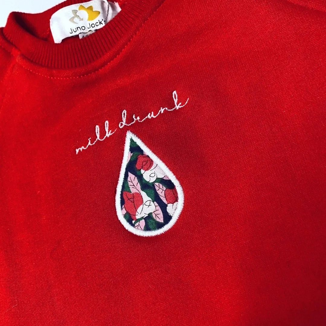 'Milk Drunk' Appliqué Baby/Child Sweatshirt
