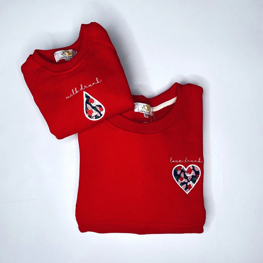 'Milk Drunk' Appliqué Baby/Child Sweatshirt