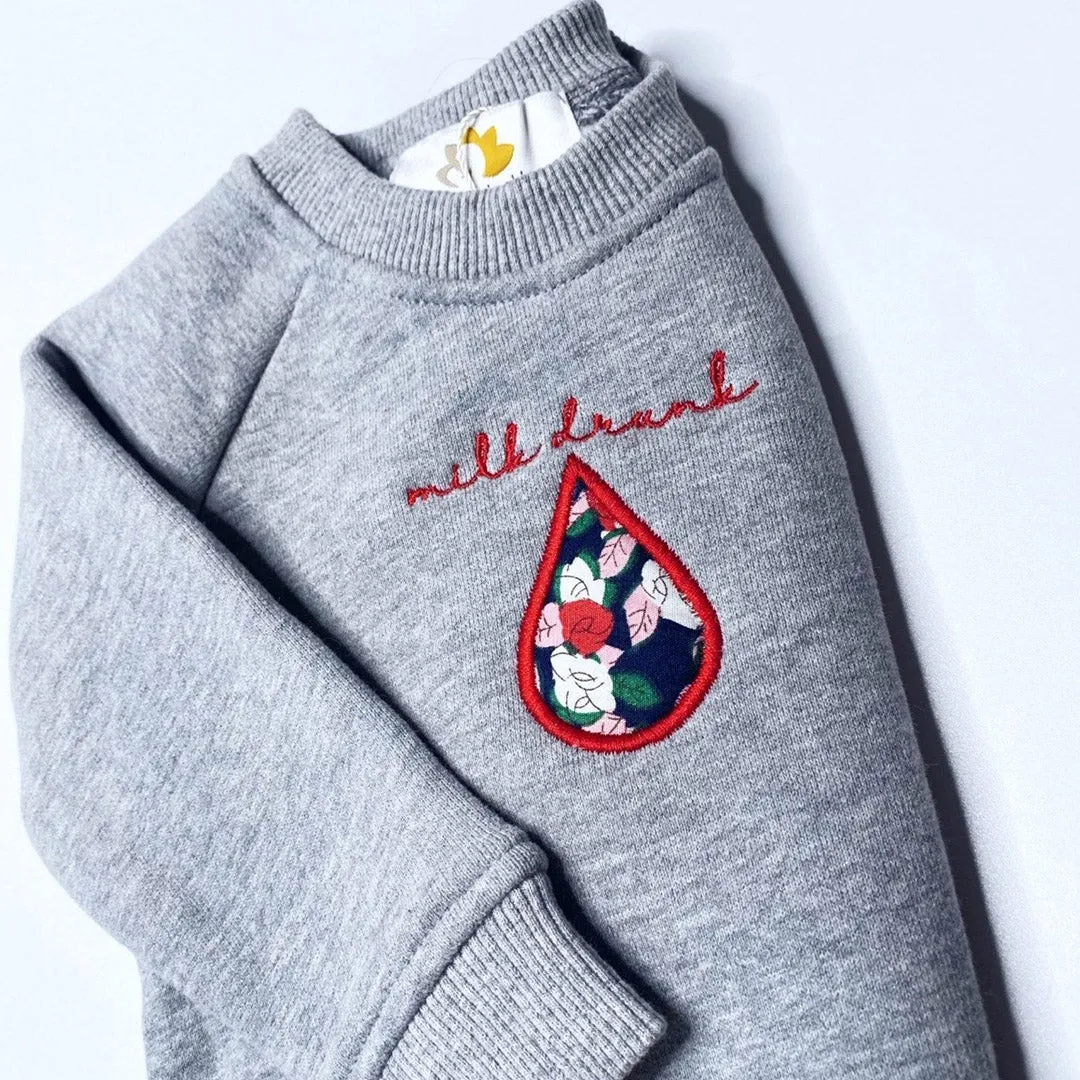'Milk Drunk' Appliqué Baby/Child Sweatshirt