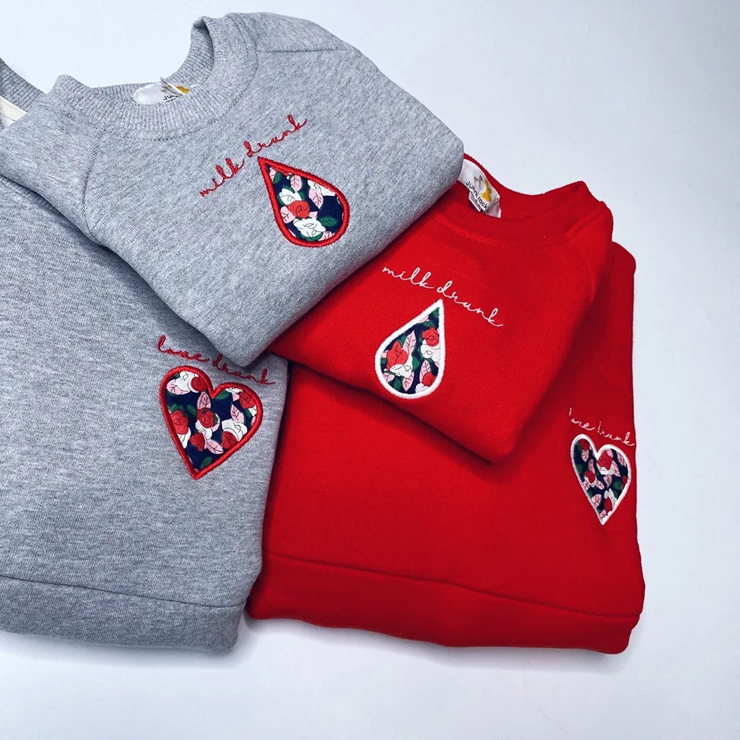 'Milk Drunk' Appliqué Baby/Child Sweatshirt