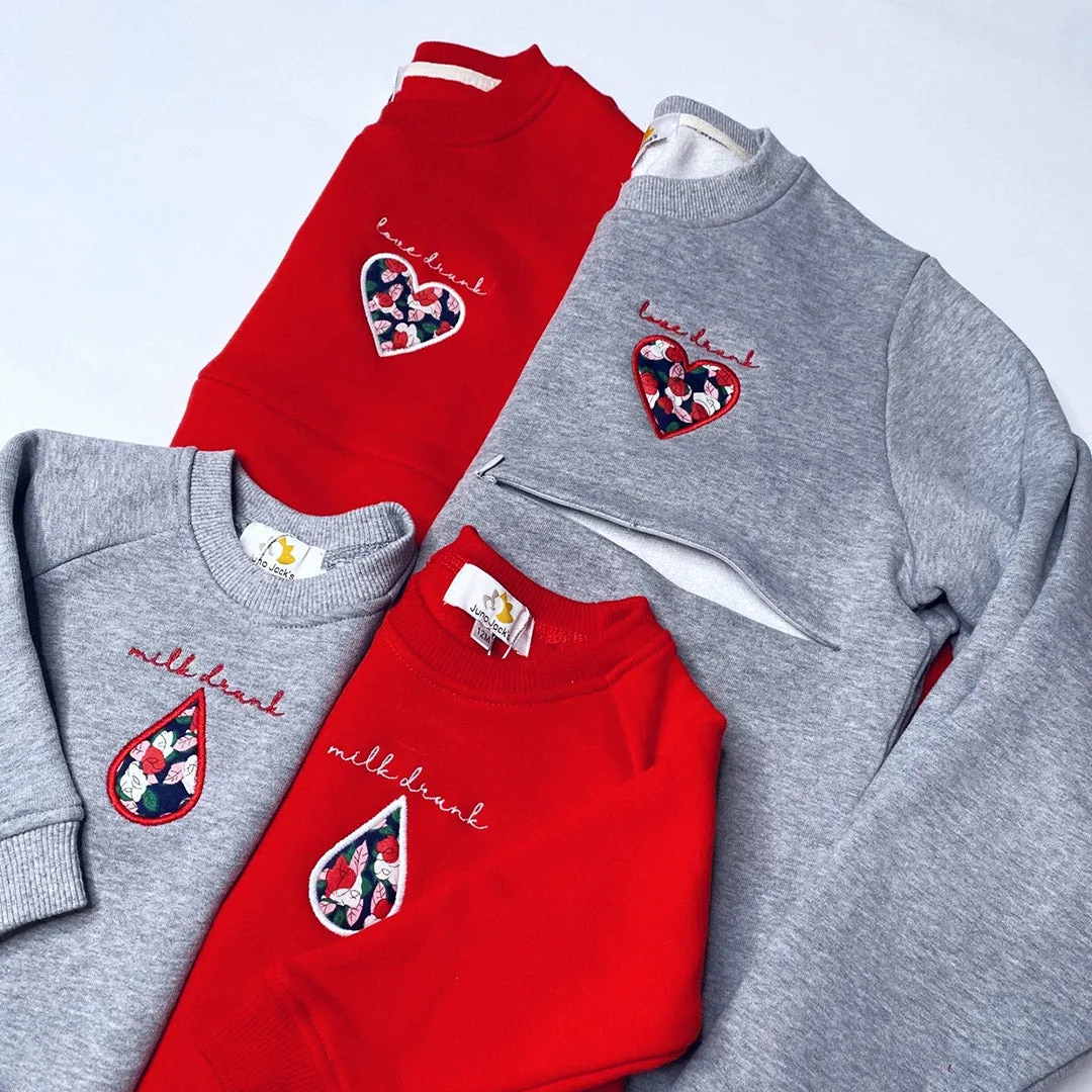 'Milk Drunk' Appliqué Baby/Child Sweatshirt