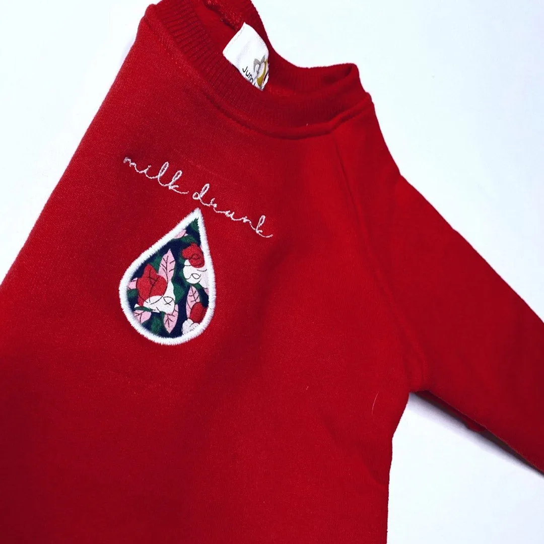 'Milk Drunk' Appliqué Baby/Child Sweatshirt
