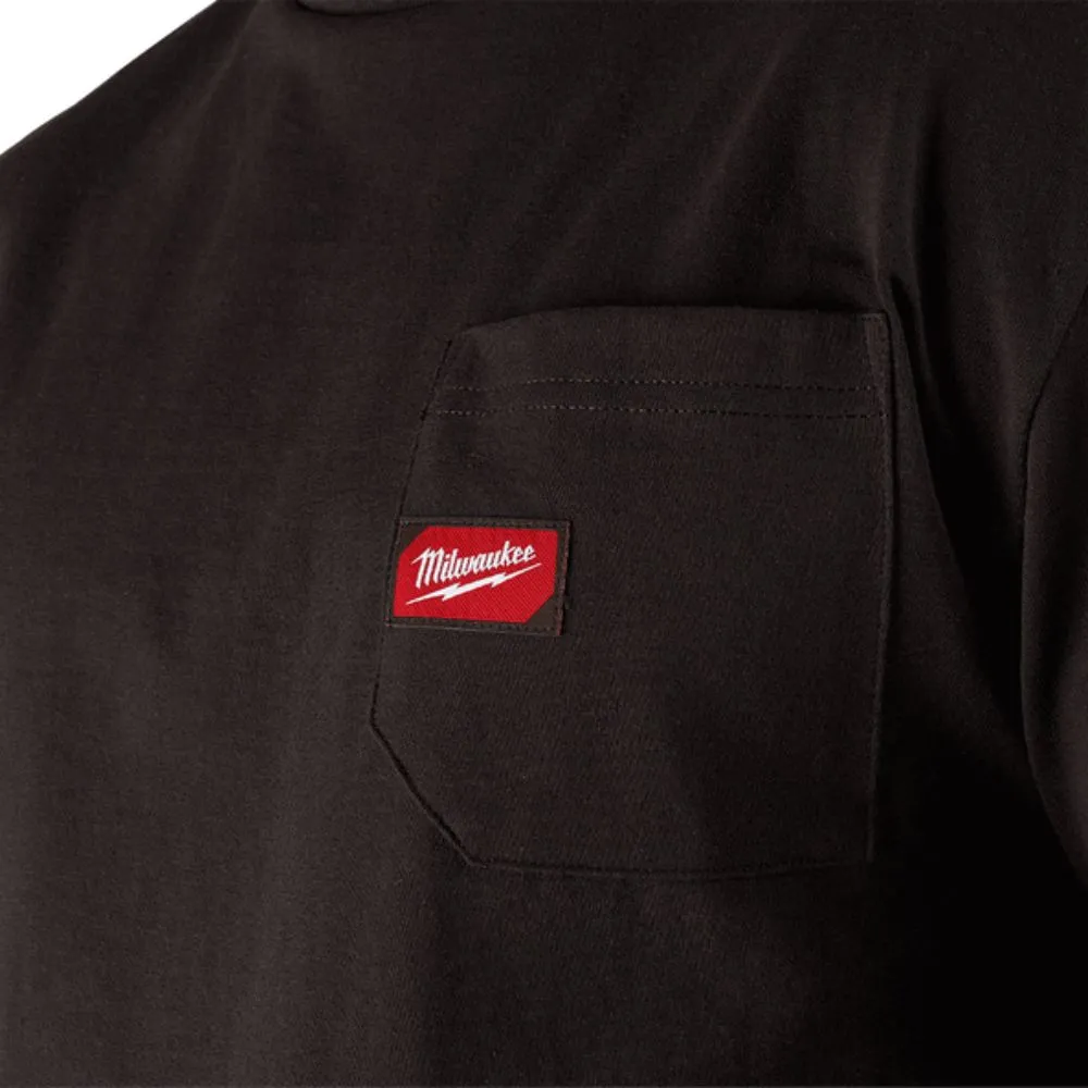 Milwaukee 601B Black Heavy Duty Short Sleeve Pocket Tee