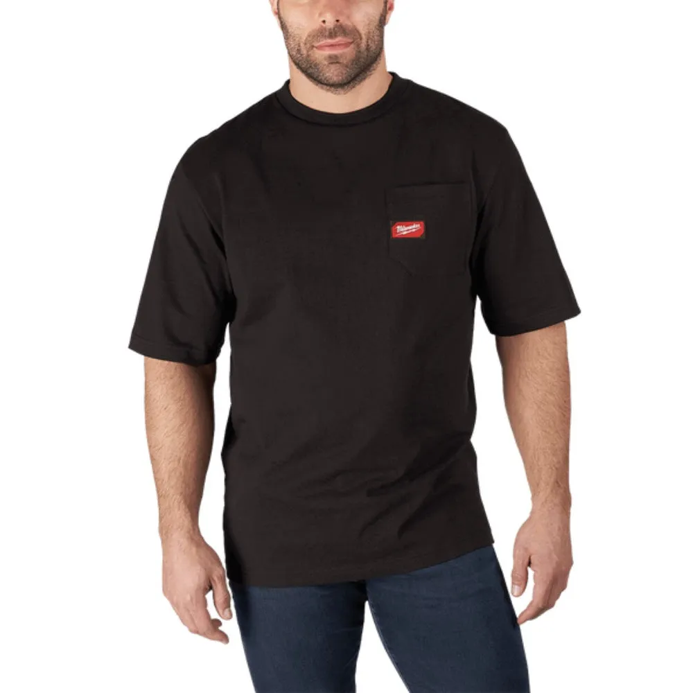 Milwaukee 601B Black Heavy Duty Short Sleeve Pocket Tee