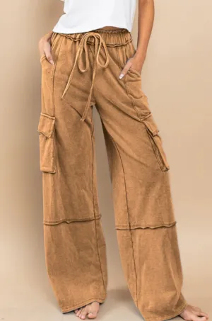 Mineral Washed French Terry Cargo Pants
