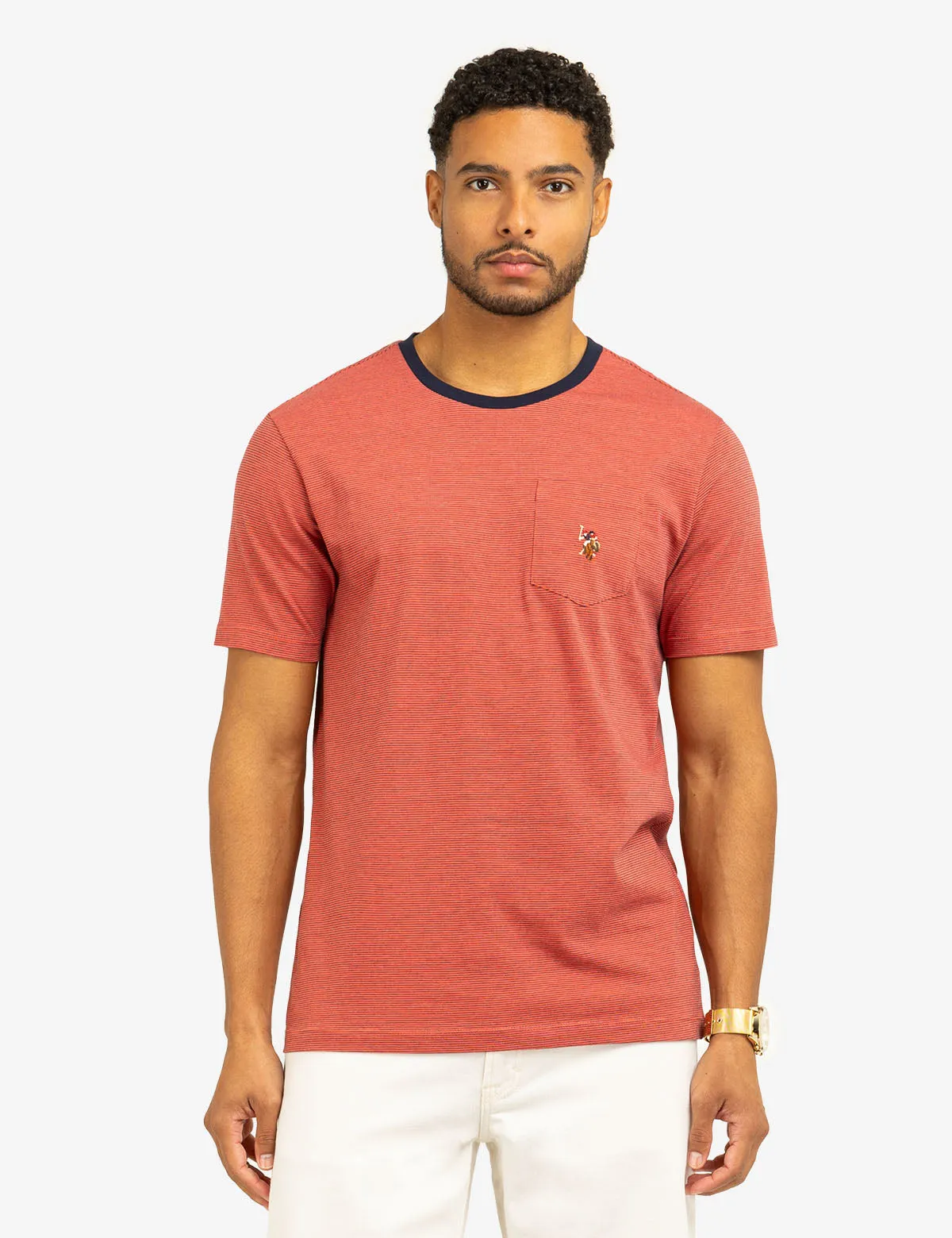 MINI STRIPE RINGER T-SHIRT WITH POCKET