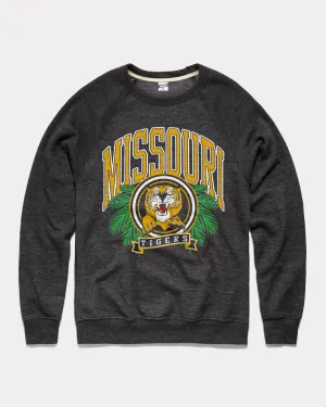 Missouri Tigers Frond Laurel Black Crewneck