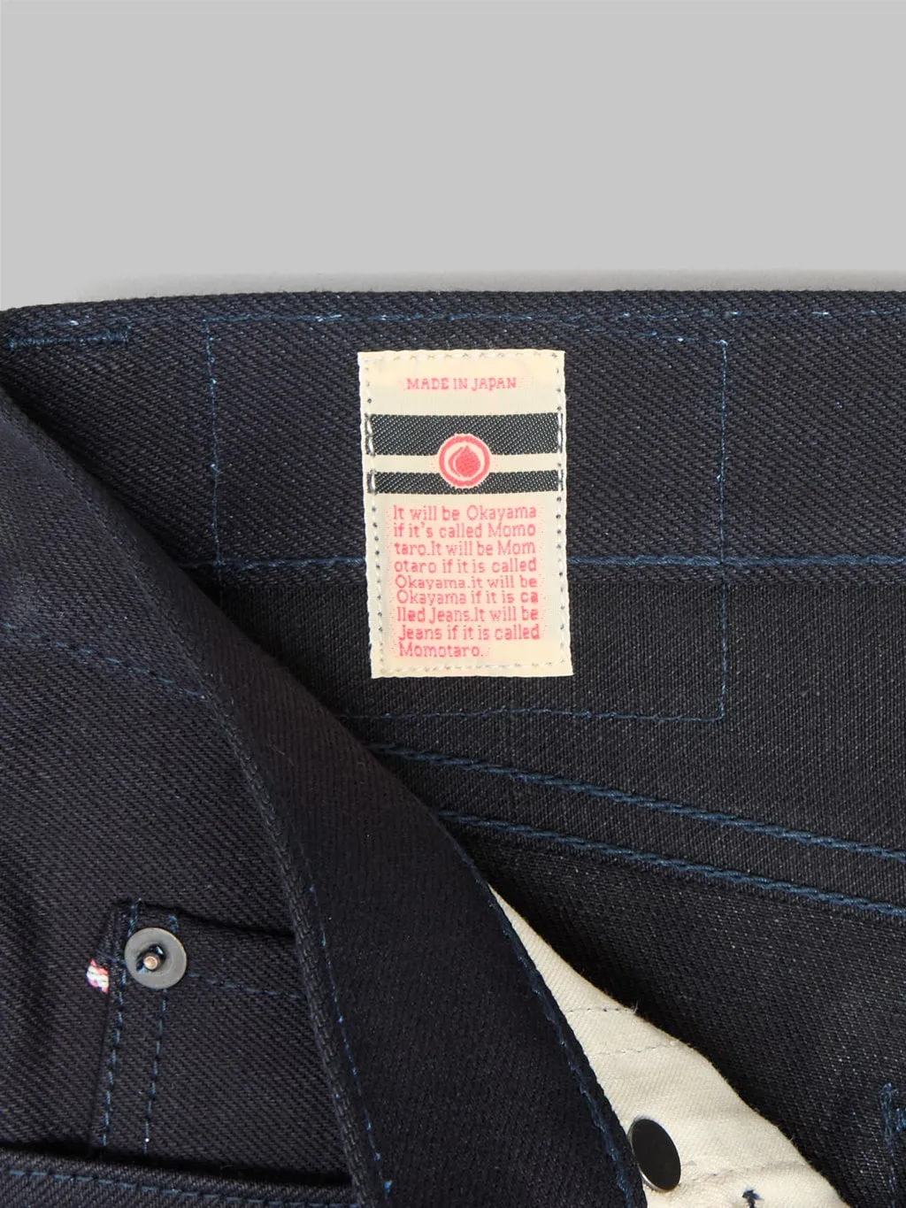 Momotaro 0306-IBSP 15.7oz Indigo X Black Tight Tapered Jeans