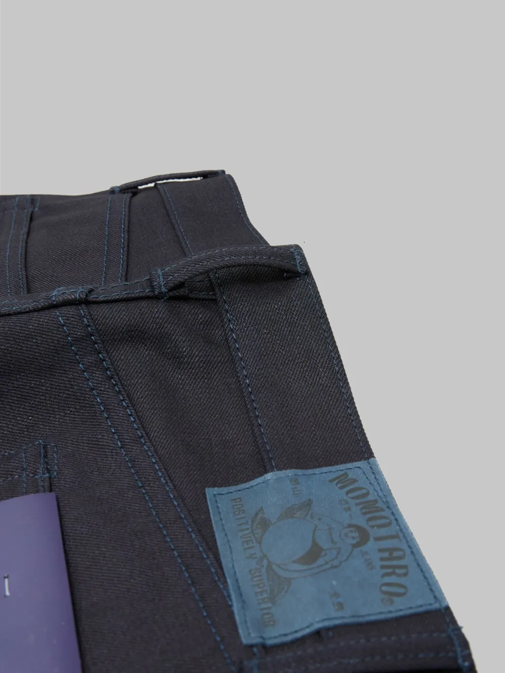 Momotaro 0306-IBSP 15.7oz Indigo X Black Tight Tapered Jeans