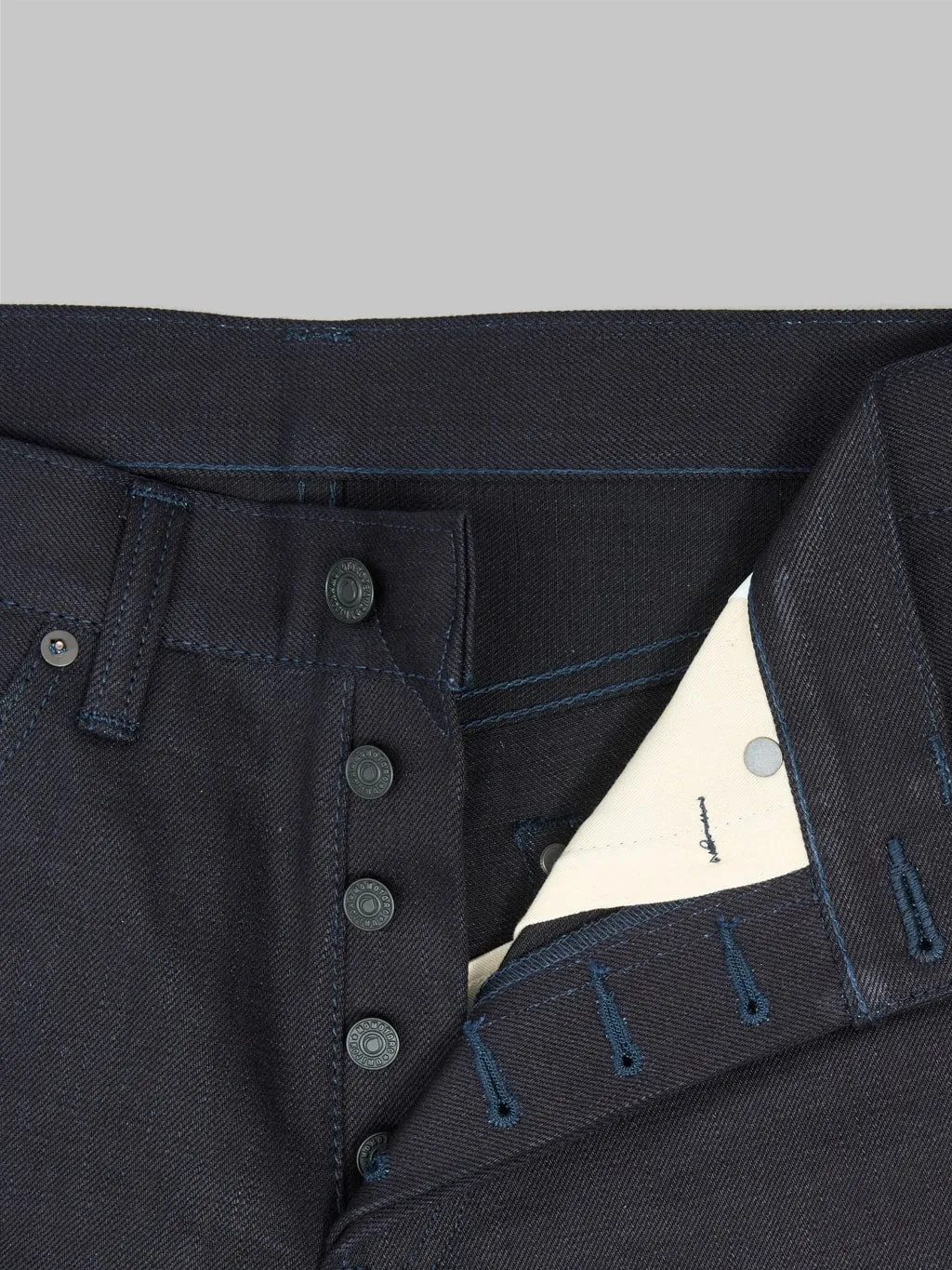 Momotaro 0306-IBSP 15.7oz Indigo X Black Tight Tapered Jeans