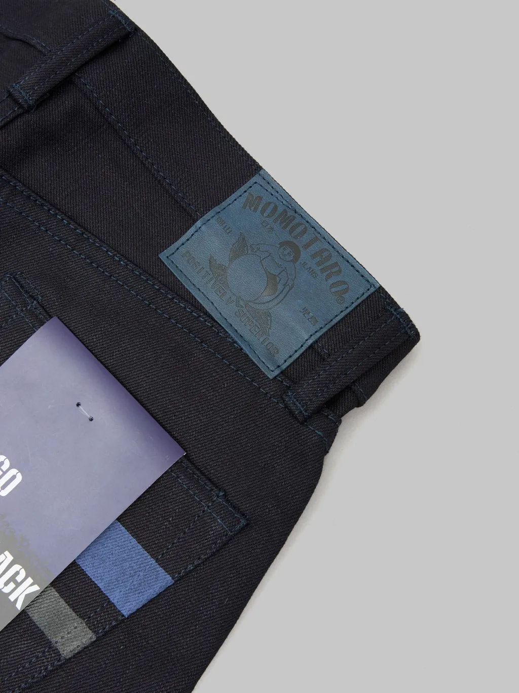 Momotaro 0306-IBSP 15.7oz Indigo X Black Tight Tapered Jeans