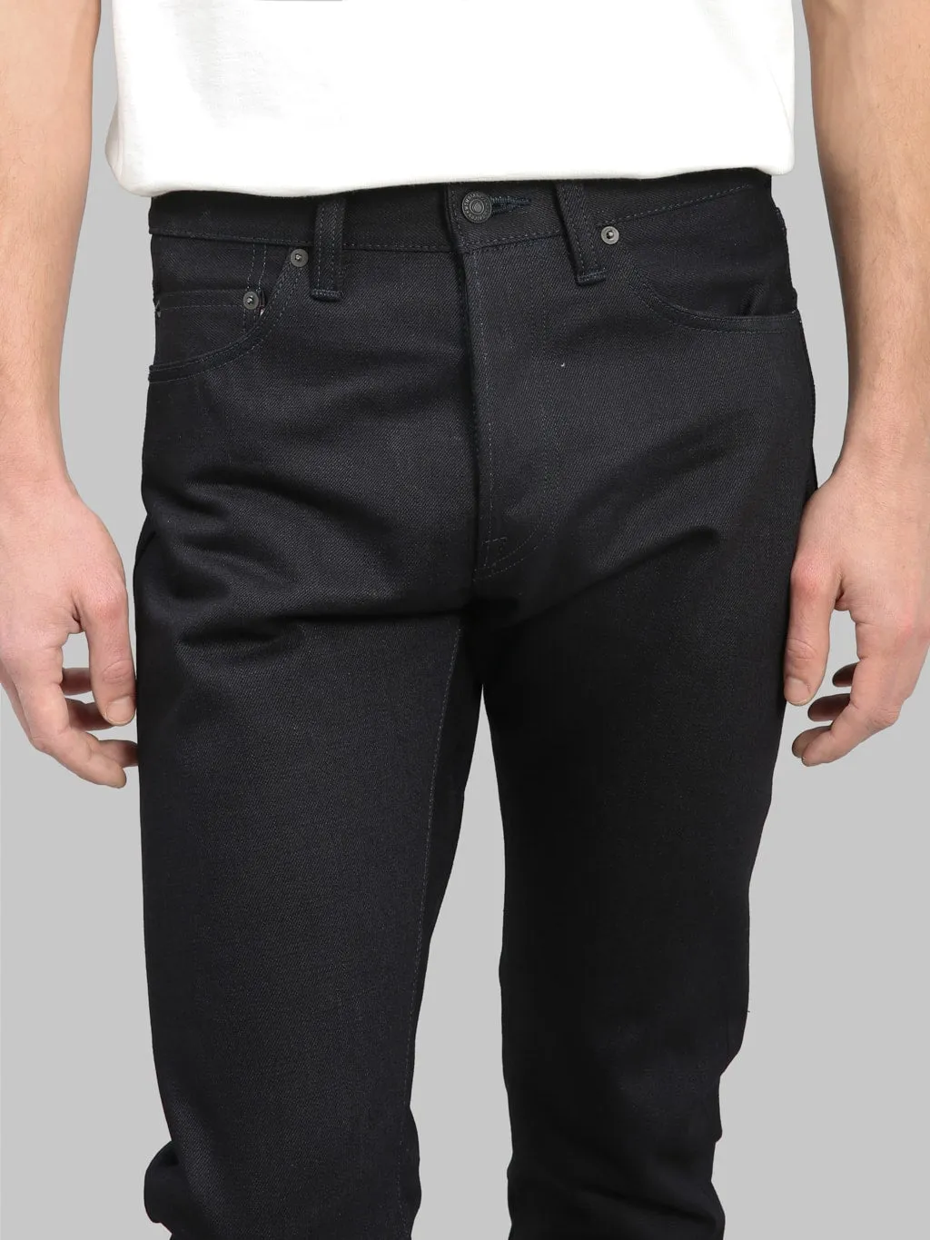 Momotaro 0306-IBSP 15.7oz Indigo X Black Tight Tapered Jeans