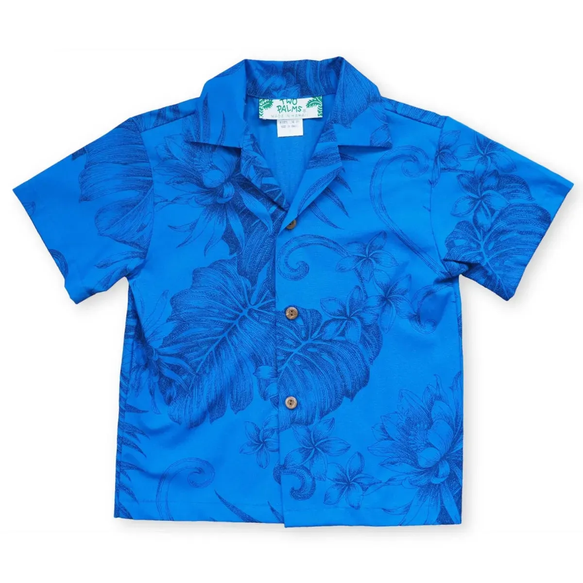 monstera cereus blue hawaiian boy shirt