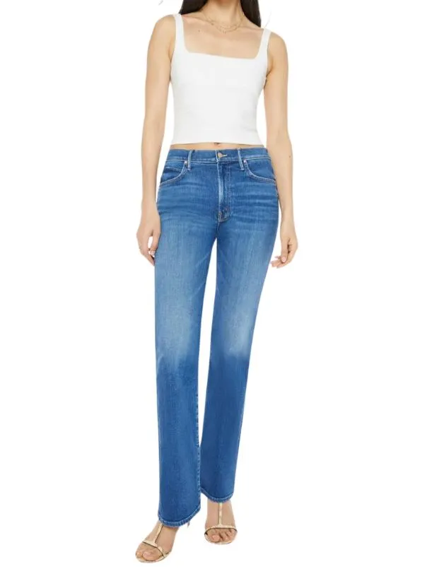 Mother Denim Kick It High Rise Straight Leg Jean - Grasping at Straws