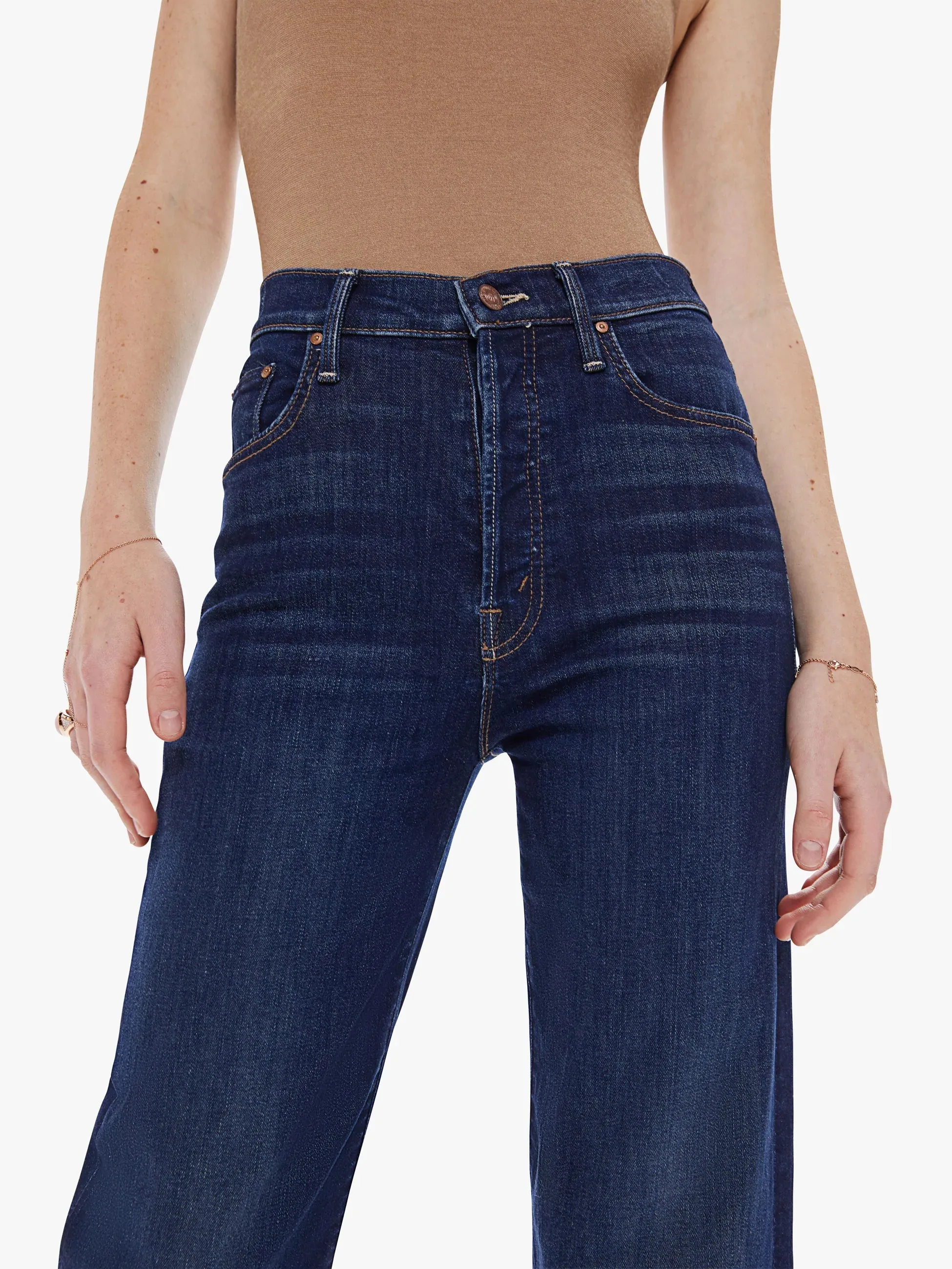 Mother Denim Rambler Ankle High Waisted Straight Leg Jeans  - Off Limits