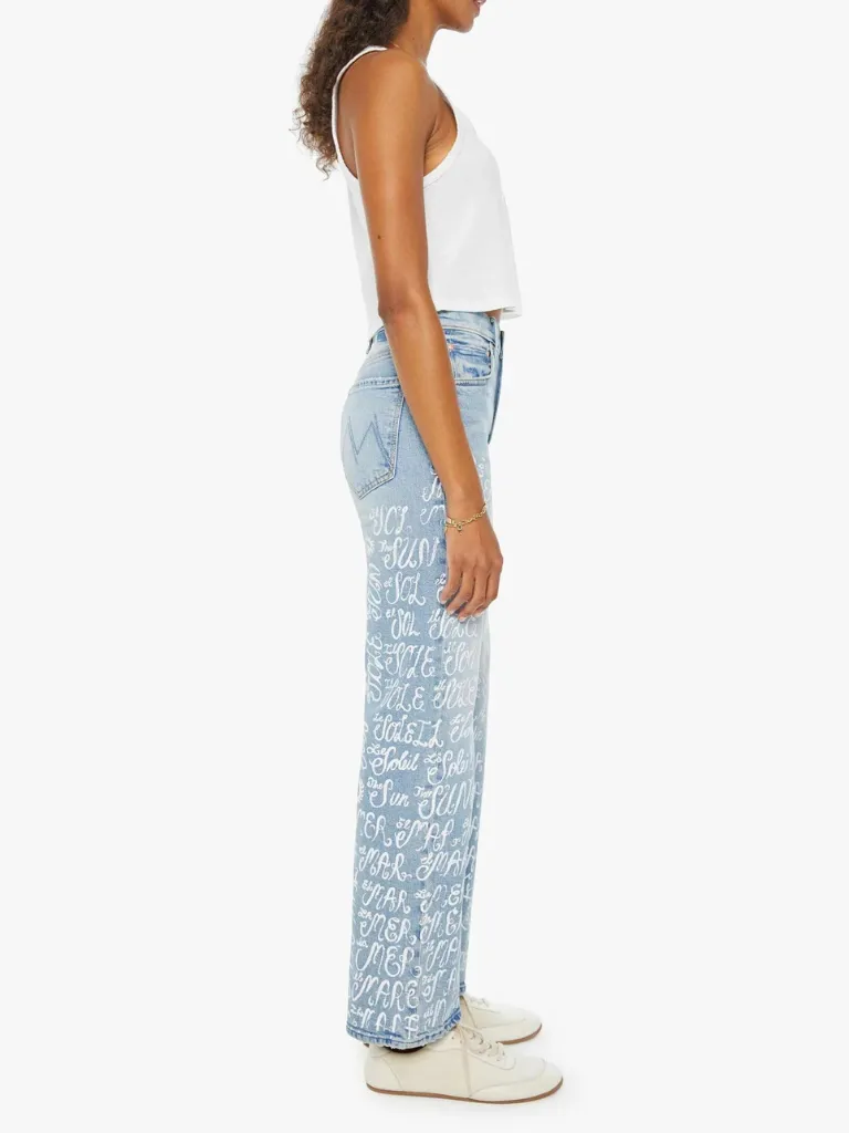 Mother Denim Rambler Zip Hover Straight Leg Jeans- The Sun and The Sea