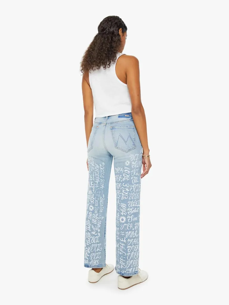 Mother Denim Rambler Zip Hover Straight Leg Jeans- The Sun and The Sea