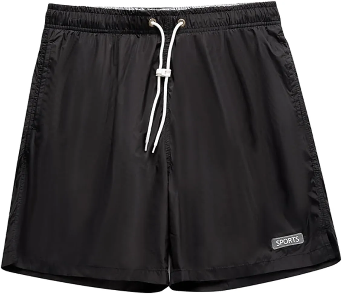 Muscularfit Black Running Shorts Summer Running Athletic Shorts Gym Sport Drawstring Elastic Waist Workout Shorts 3" Inseam