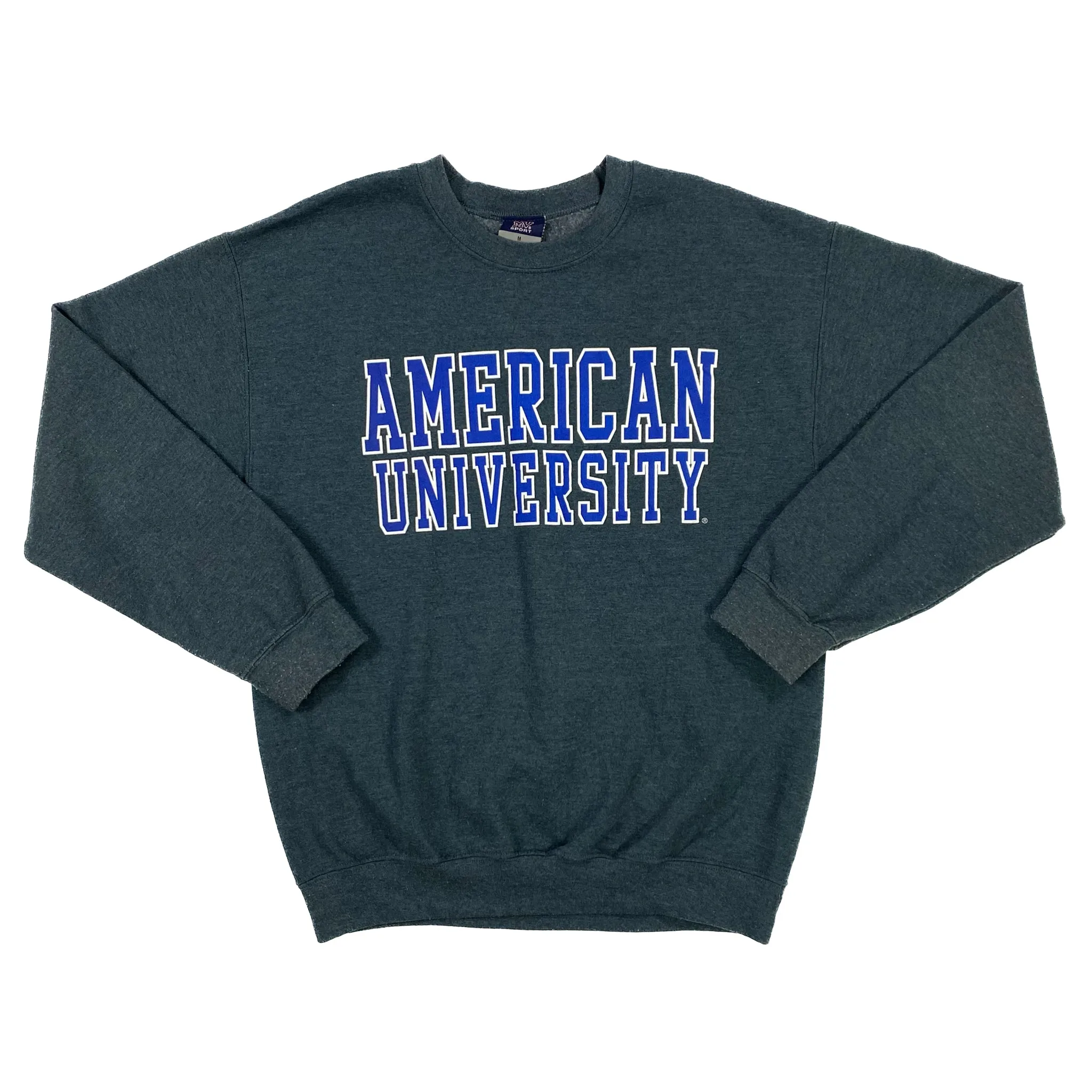 MV Sport AMERICAN UNIVERSITY College Spellout Graphic Crewneck Sweatshirt