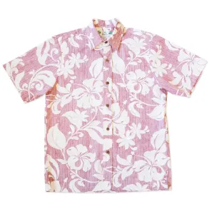 nanakuli red REVERSE print hawaiian cotton shirt