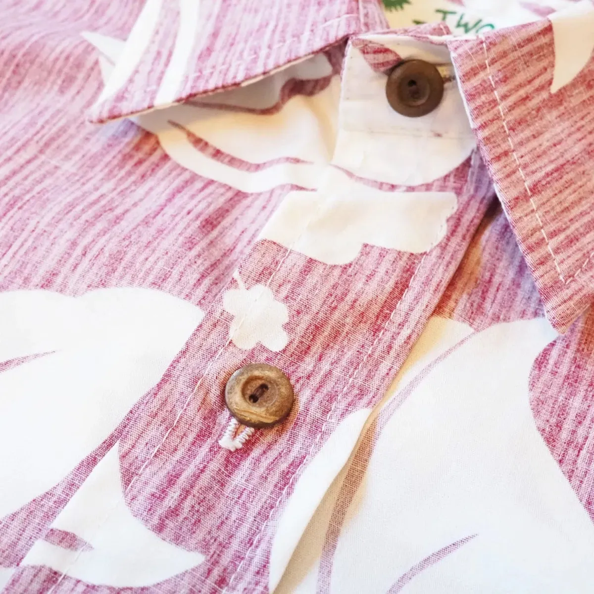 nanakuli red REVERSE print hawaiian cotton shirt