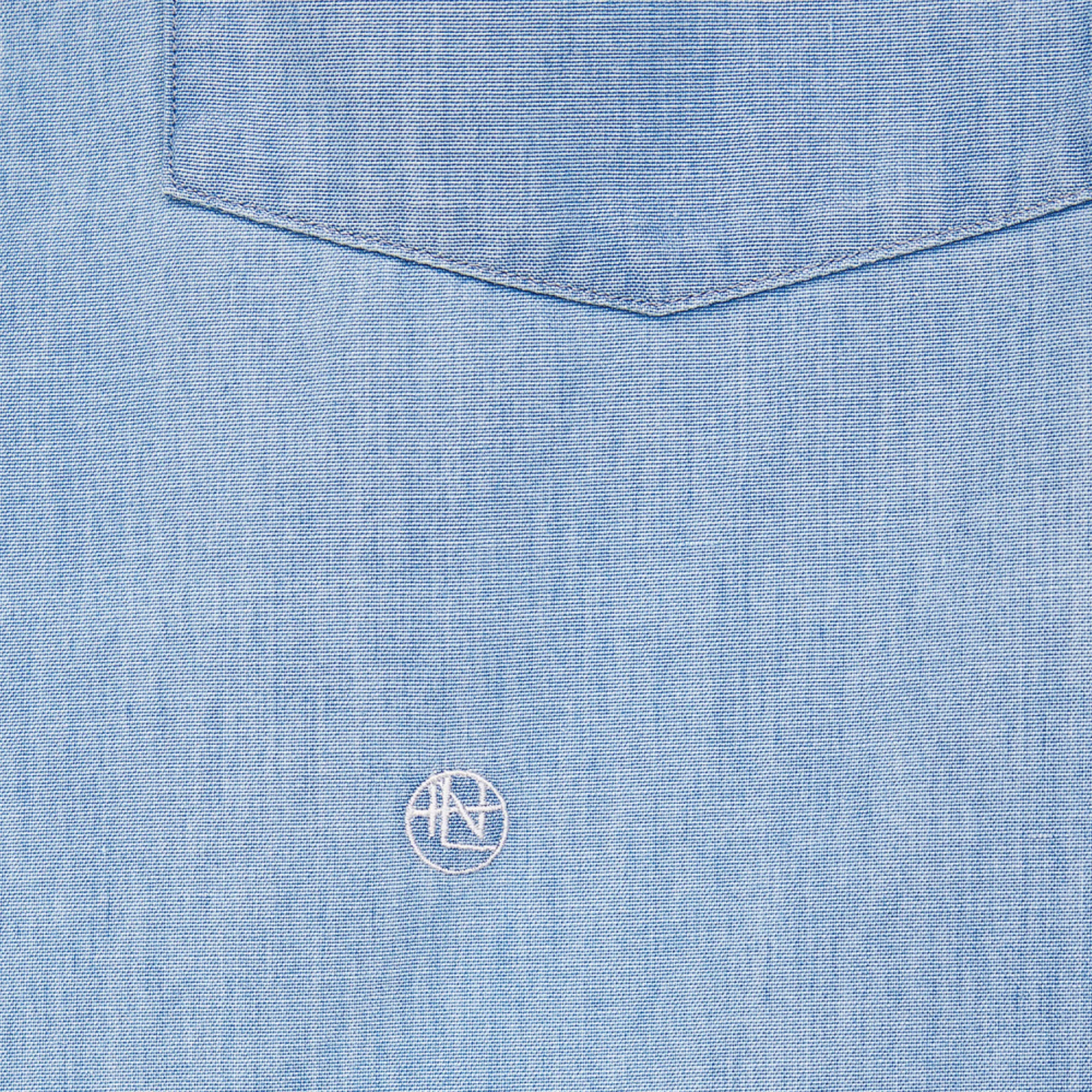 Nanamica Regular Collar Chambray Shirt Indigo Bleach
