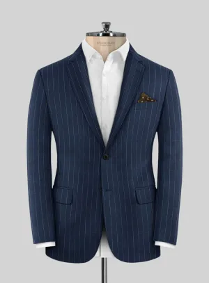 Napolean Genova Stripe Blue Wool Jacket