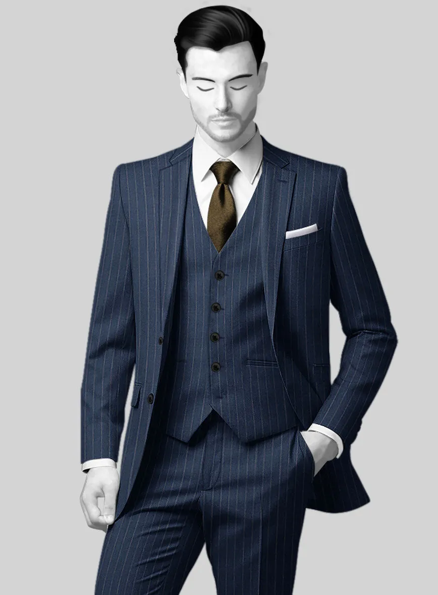 Napolean Genova Stripe Blue Wool Jacket