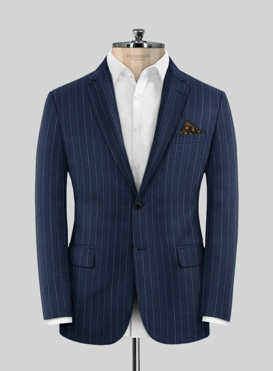 Napolean Genova Stripe Blue Wool Jacket