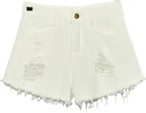 NATHGAM Womens High Waist Denim Shorts Summer Denim Jean Shorts Frayed Raw Hem Ripped Shorts Button Up Distressed Jean Shorts