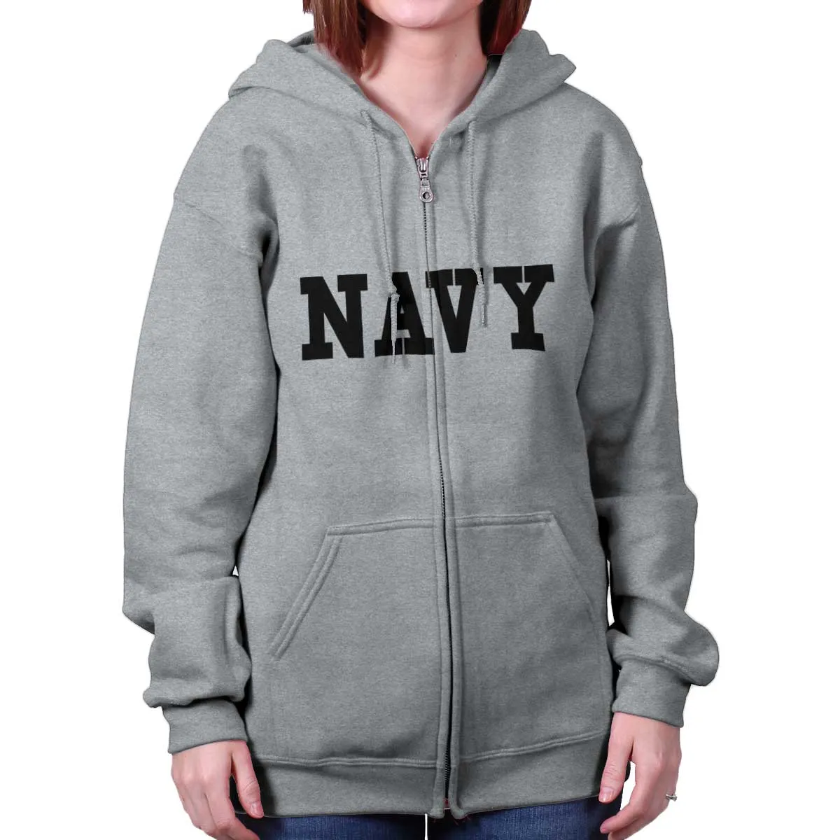 Navy Logo Zipper Hoodie