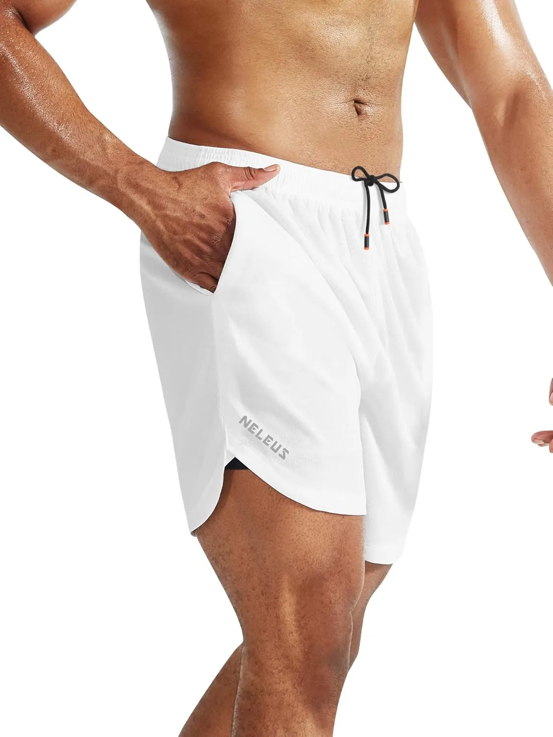 NELEUS Men's 2 in 1 Running Shorts with Liner,Dry Fit Workout Shorts with Pockets