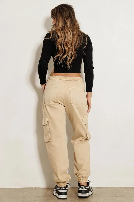 New Era High Rise Cargo Jeans