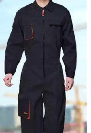 New Men's Long-Sleeves Overalls Dungarees Zipper Pocket Jumpsuit Rompers