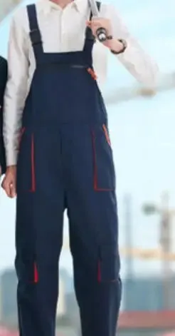 New Men's Long-Sleeves Overalls Dungarees Zipper Pocket Jumpsuit Rompers