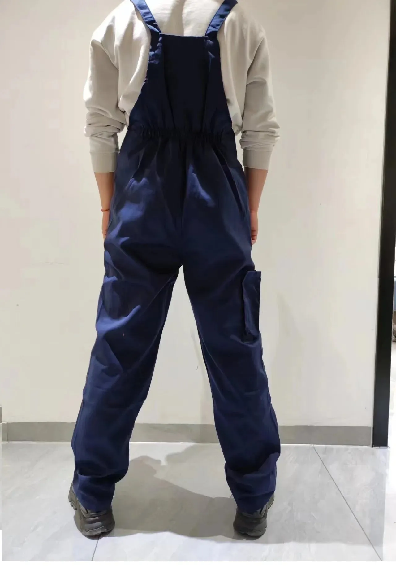New Men's Long-Sleeves Overalls Dungarees Zipper Pocket Jumpsuit Rompers