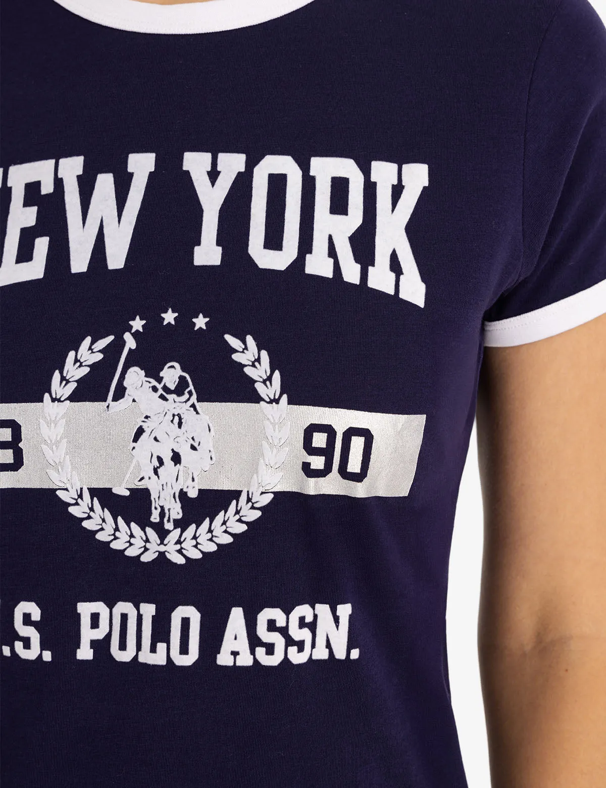 NEW YORK FOIL RINGER JERSEY T-SHIRT