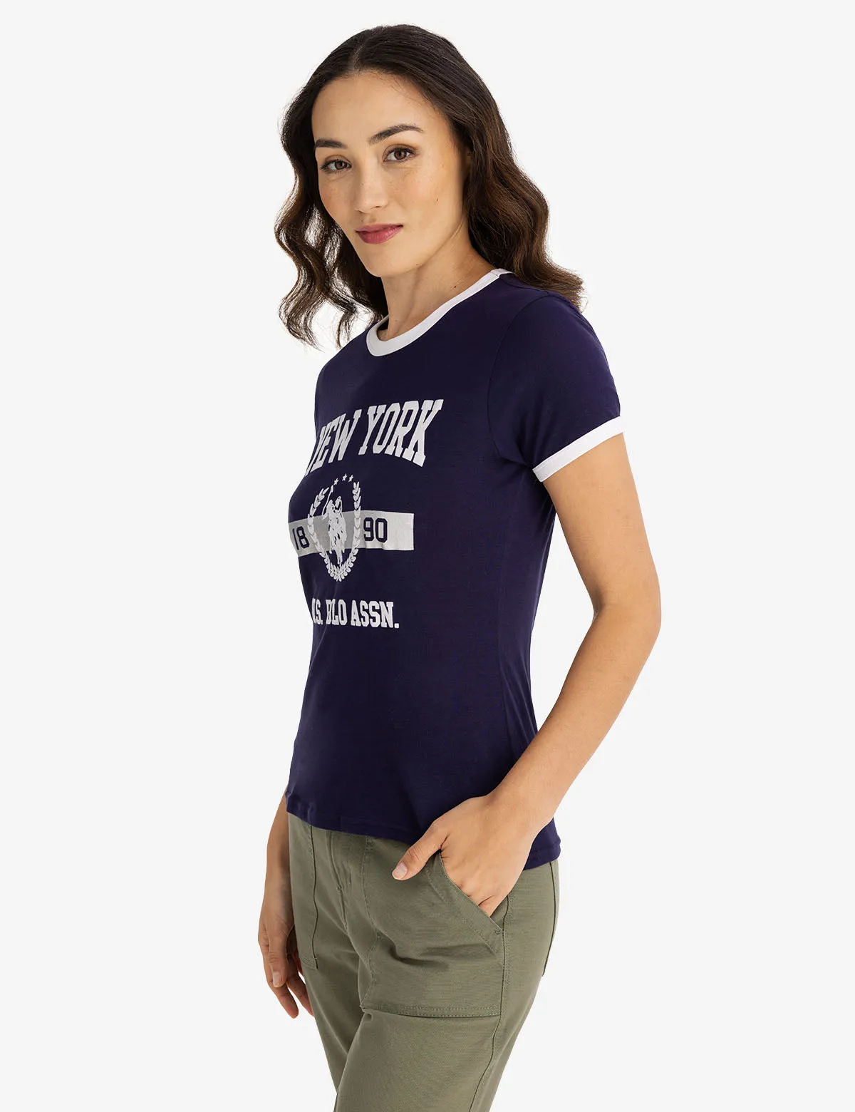 NEW YORK FOIL RINGER JERSEY T-SHIRT