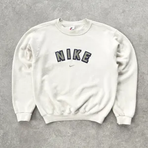 Nike RARE 1990s heavyweight embroidered spellout sweatshirt (S)